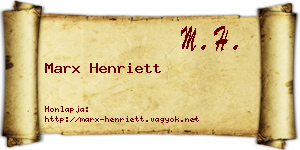 Marx Henriett névjegykártya